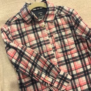 Blue and pink plaid button down shirt!